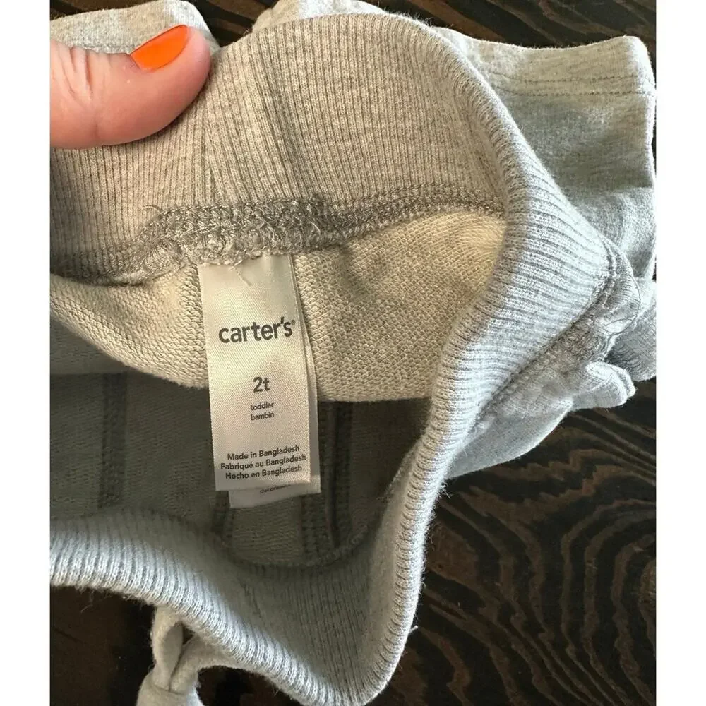 Carter’s Terry Shorts Size 2T Gray Elastic Drawstring (861)